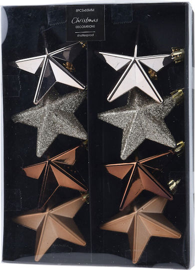 Set Ornamente Stele Cuprii 6.5x6.5cm 8 Bucăți Set Ornamente Stele Cuprii 6.5x6.5cm 8 Bucăți