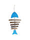 Espiel Hanging Wall Decor Blue Glass 33x1x16.5cm
