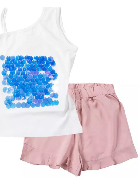 Kinder-Set mit Shorts Sommer 2Stück Weiß