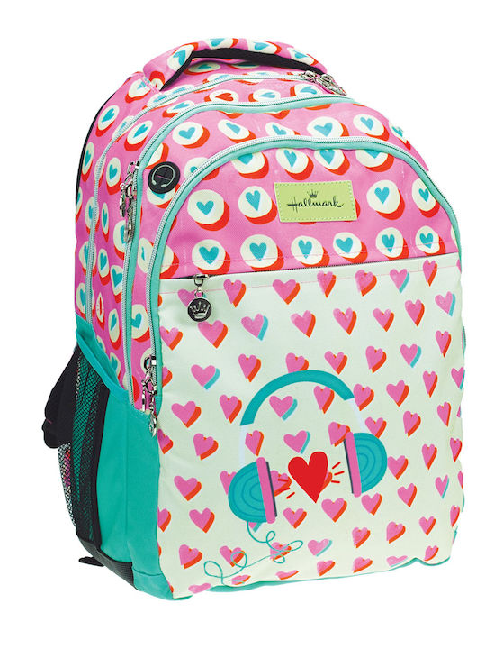 Hallmark Heart Dots School Bag Backpack Elementary, Elementary Multicolored