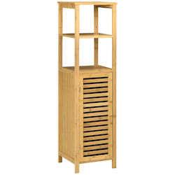 Kleankin Floor Bathroom Column Cabinet L32.9xD29.9xH120cm Yellow