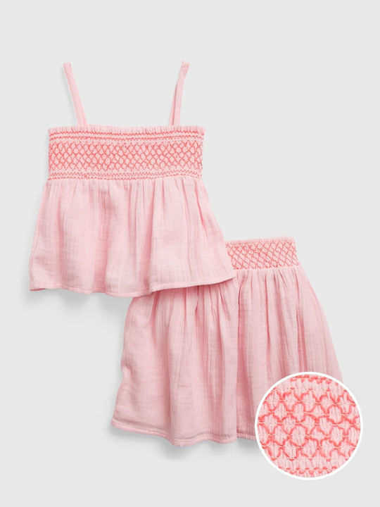 Kinder-Set mit Rock Sommer 2Stück Rosa