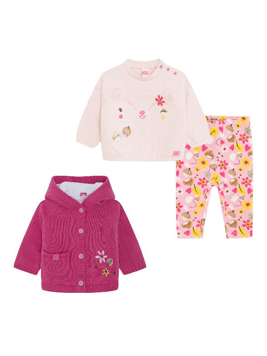 Tuc Tuc Kids Set with Leggings & Jacket Winter 3pcs Fuchsia