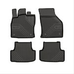 Frogum Set of Front and Rear Mats Tray Type 4pcs from Rubber for Seat Leon Volkswagen Golf / T-Roc Black