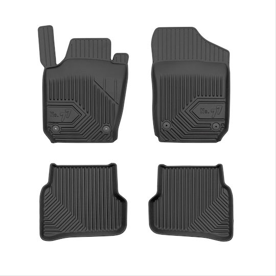 Frogum Set of Front and Rear Mats 4pcs Tray Type for Seat Ibiza Skoda Fabia Volkswagen Polo 2008-2017 Black