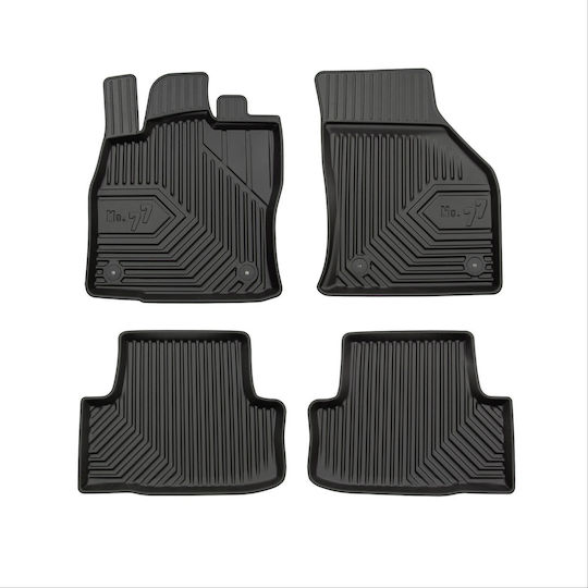Frogum Set of Front and Rear Mats 4pcs Tray Type for Skoda Karoq 2017 Black