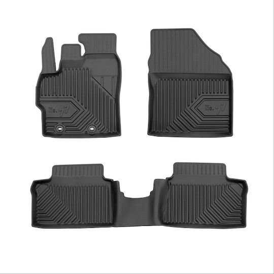 Frogum Set of Front and Rear Mats 3pcs Tray Type for Toyota Yaris Mazda 2 2020+ / Yaris Cross 2021+ / Aygo X 2023+ Black