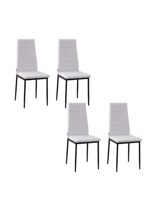 Dining Room Metallic Chair White 50x41x110cm