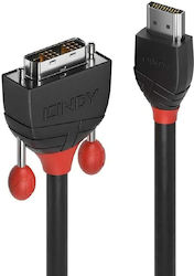 Lindy Cable DVI-D male - HDMI male 1m Μαύρο (36271)