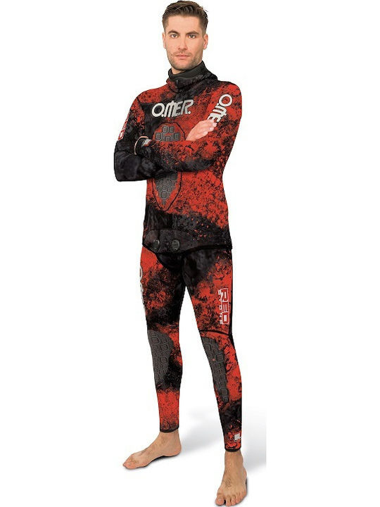 Omer Red Stone Divisible Wetsuit for Speargun Shaved Red 5mm