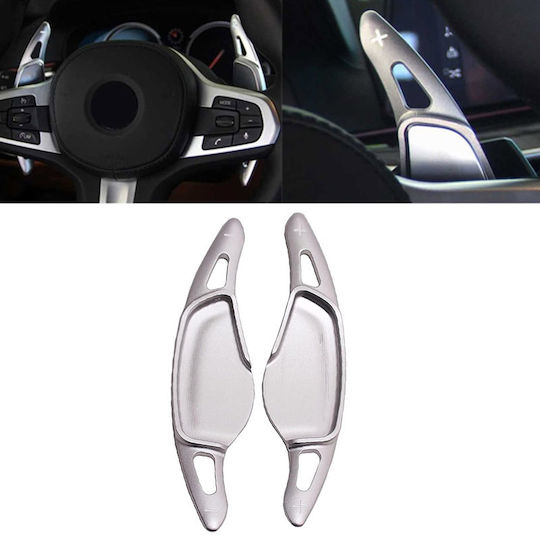 Carner Car Handbrake Lever Aluminum Shift Paddles for BMW Series 5 G30/G31 2017 Silver 2pcs in Silver Color 0029799