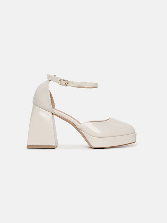 InShoes Beige Heels with Strap