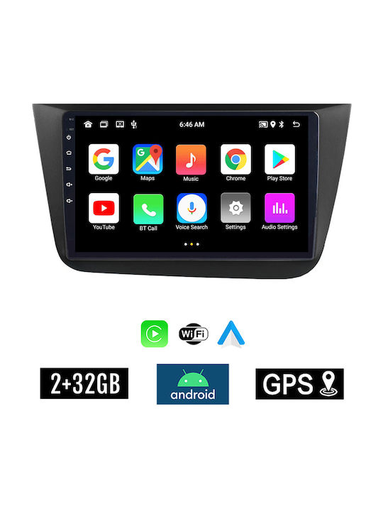Kirosiwa Ηχοσύστημα Αυτοκινήτου για Seat Toledo 2004-2009 (Bluetooth/USB/AUX/WiFi/GPS/Apple-Carplay/Android-Auto) με Οθόνη Αφής 9"