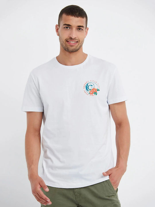 Garage Fifty5 T-shirt Bărbătesc cu Mânecă Scurtă Alb