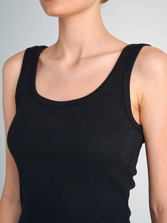 SugarFree Women's Summer Blouse Cotton Sleeveless Black