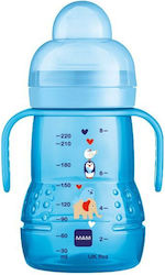 Mam Trainer+ Night Educational Sippy Cup Plastic with Handles Light Blue for 4m+m+ 220ml