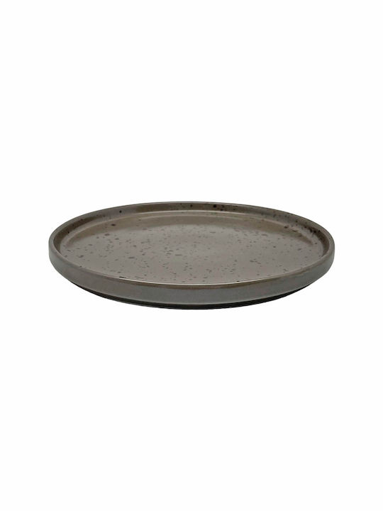 Ankor Plate Desert made of Porcelain Gray with Diameter 22cm