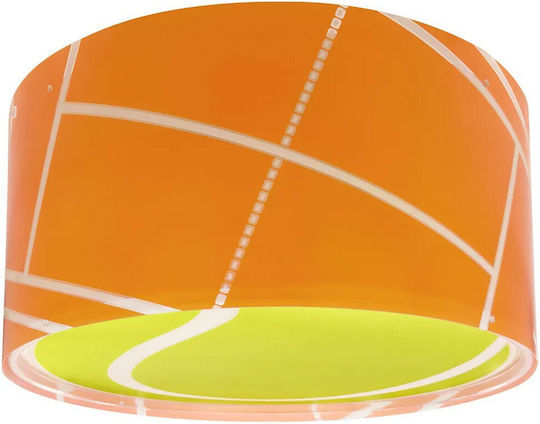 Ango Kids Plastic Chandelier Mount Ceiling Light E27 Sports Tennis Orange 15W 33x16.5cm
