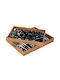 Marva Wooden Rectangular Serving Tray with Handles in Black Color 43x31cm 156896 2pcs