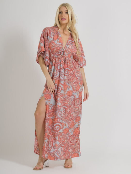 Ble Resort Collection Καλοκαιρινό Maxi Φόρεμα Ροζ