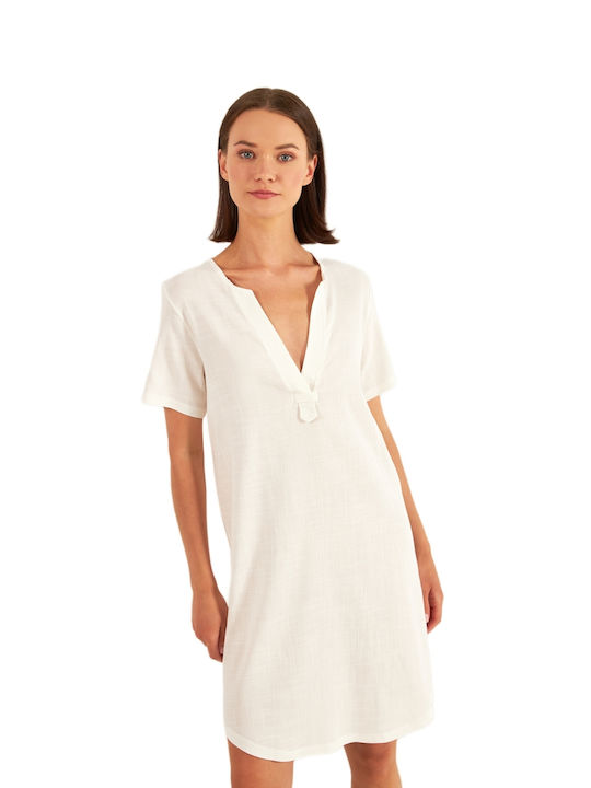 Harmony Καλοκαιρινό Mini Φόρεμα Λευκό