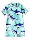 Kids One-piece Swimsuit "Sharks" Blue