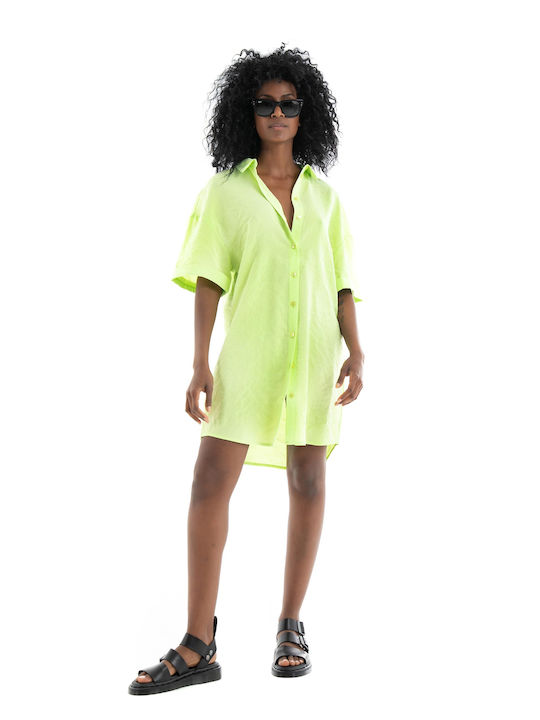 Vero Moda Summer Mini Shirt Dress Dress Green