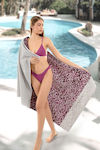 Guy Laroche Velour Beach Towel Purple 175x100cm
