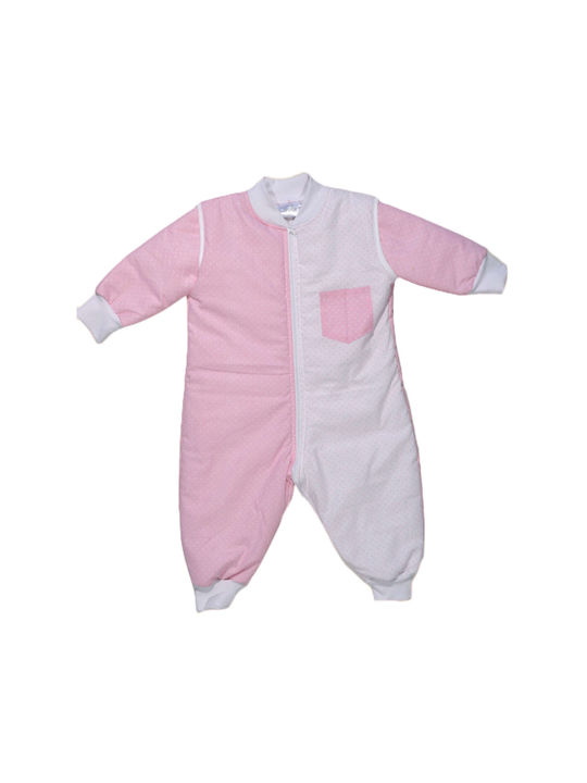 Baby Oliver Winter Sleeping Bag with Feet 2.5 Tog Pink with Detachable Sleeves