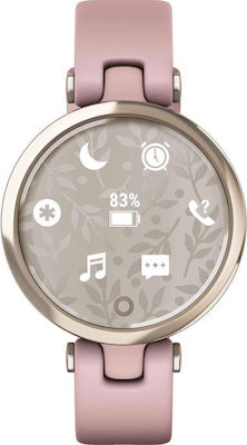 Garmin Lily Sport Aluminiu Rezistent la apă Ceas inteligent cu pulsometru (Cream Gold Bezel with Dust Rose Case and Silicone Band)