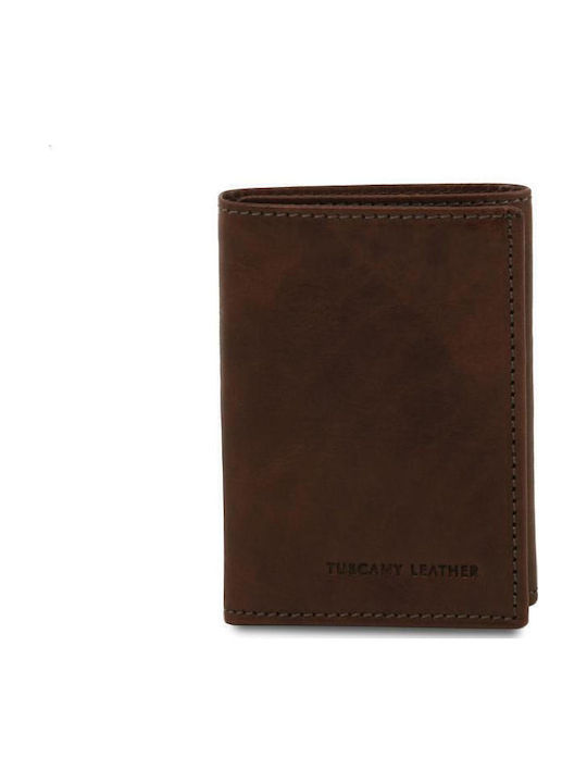 Tuscany Leather Кожено Мъжки Портфейл Карти Тъм...