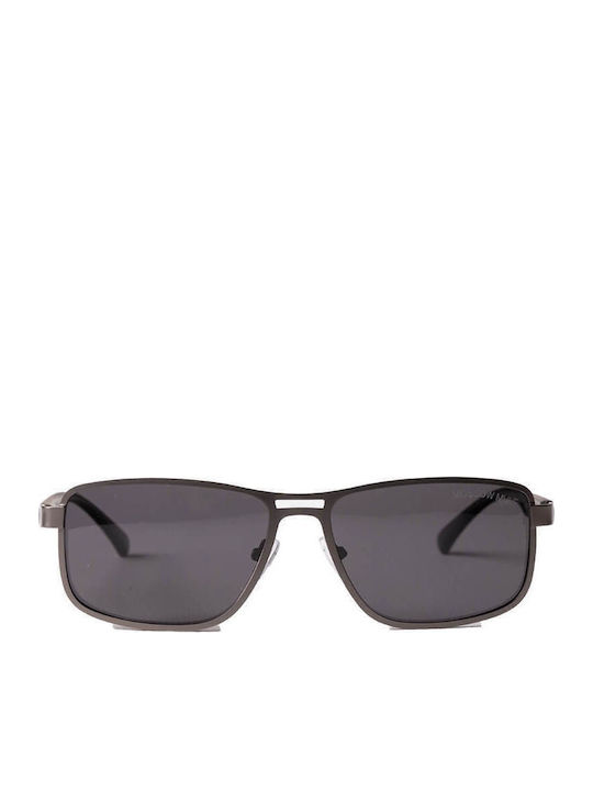 Moscow Mule Men's Sunglasses with Gray Metal Frame and Black Polarized Lens MM/5925/3