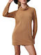 Ale - The Non Usual Casual Summer Mini Dress Knitted Brown