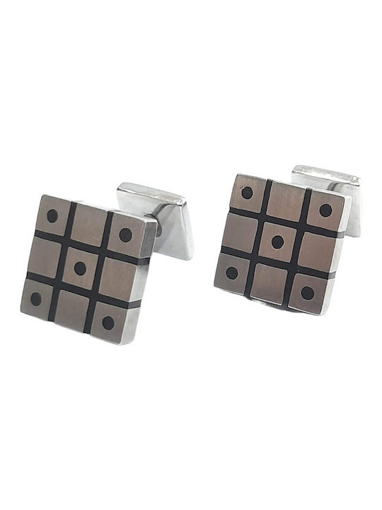 Visetti Cufflinks of Steel Silver