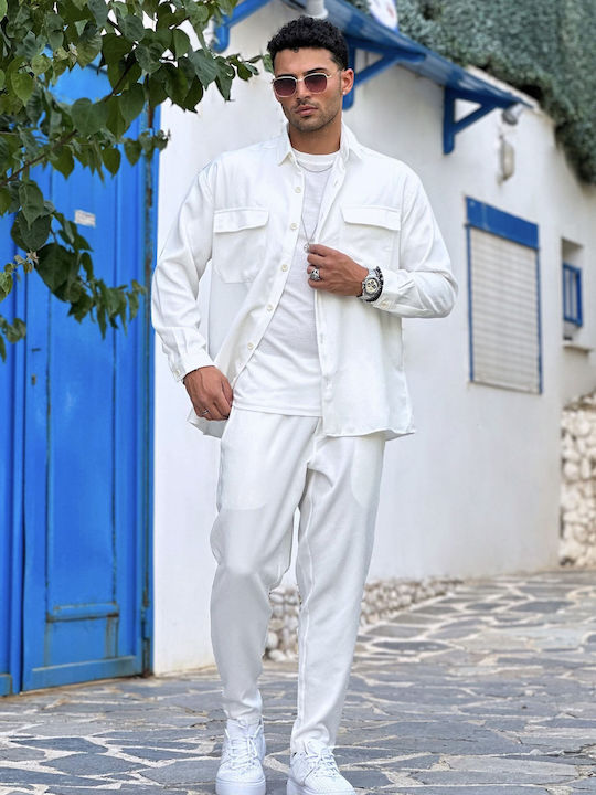 Ben Tailor Ανδρικό Παντελόνι Λευκό