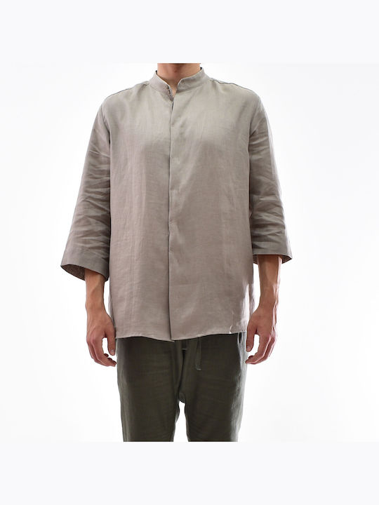 AMANS GREY LINEN SHIRT - SH010 GREY