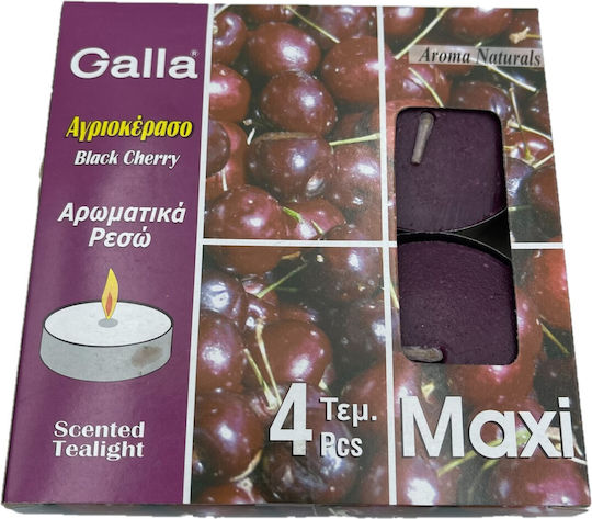 Gala Tealights with Scent Wild cherry in Purple Color 4pcs