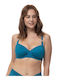 Dorina Underwire Bikini Bra with Adjustable Straps Blue