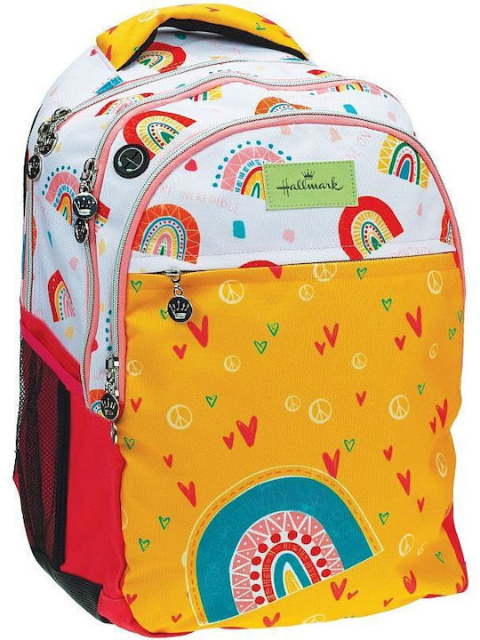 Hallmark Rainbow School Bag Backpack Elementary, Elementary in Yellow color 30lt