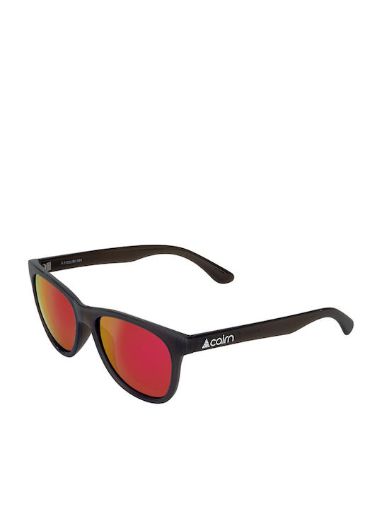 Cairn Sunglasses with Black Plastic Frame and Red Mirror Lens FFOOLISH02TU