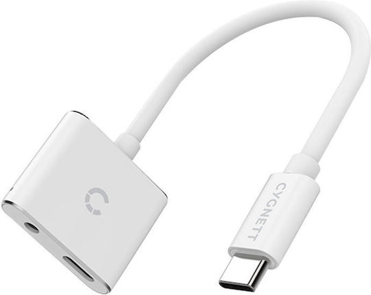Cygnett Конвертор USB-C мъжки към 3.5mm / USB-B женски Бял 1бр