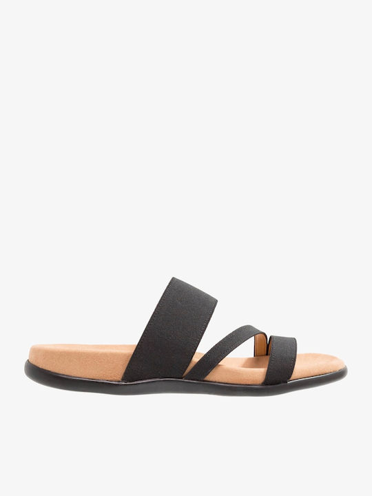 Leather Women's Flat Sandals Anatomic in Black Color