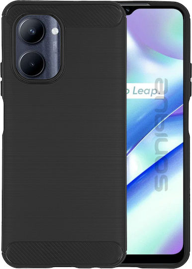 Sonique Carbon Brushed Back Cover Σιλικόνης / Πλαστικό Μαύρο (Realme C33)