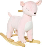 HomCom Fabric Rocking Toy Deer Pink