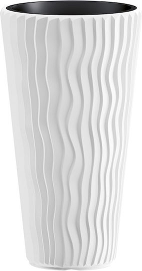 Iliadis SANDY SLIM Planter Plastic White 40x40x71cm.