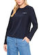 Tommy Hilfiger Women's Summer Blouse Cotton Long Sleeve Blue