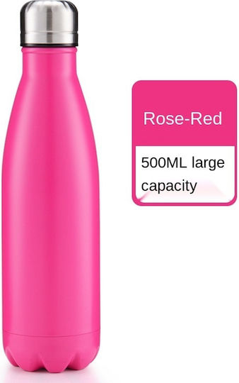 Factory Μπουκάλι Θερμός Ανοξείδωτο 500ml Ροζ