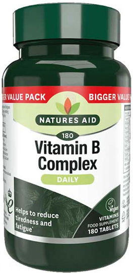 Natures Aid Vitamin B Complex Daily Βιταμίνη για Ενέργεια, Ενίσχυση του Ανοσοποιητικού & το Νευρικό Σύστημα Energy 180 ταμπλέτες