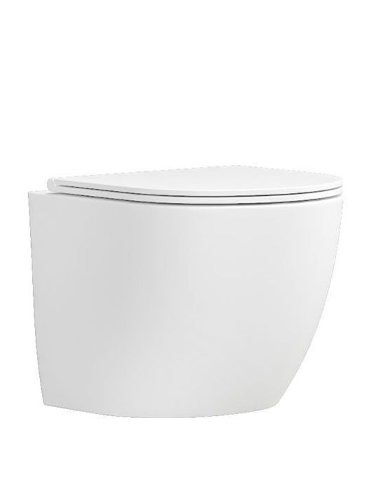 Karag Milos Wall-Mounted Toilet Rimless with Cover Soft Close White