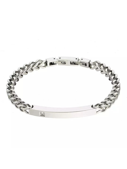 Oxzen Bracelet Id made of Steel with Zircon